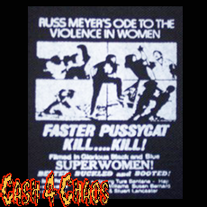 Faster Pussycat Kill! Kill! 5" x 5" Screened Canvas Patch "Unfinished"