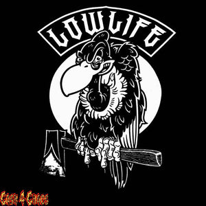 Lowlife Black Canvas Biker Back Patch