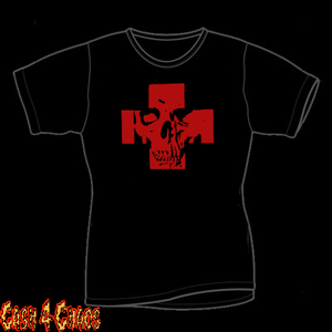 Medical Skull Cross Red Design Baby Doll Tee