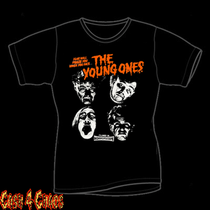 The Young Ones BBC Punk T.V. White & Orange Design Tee