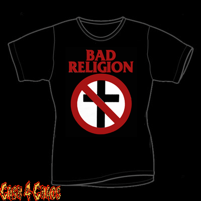 Bad Religion Red & White Anti Cross Logo Design Baby Doll Tee