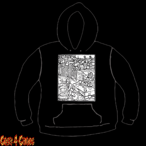 Wood Burning Vlad Dracula The Impaler Design Screen Printed Pullover Hoodie