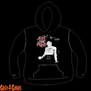 Alien Sex Fiend Nik Fiend White & Red Design Screen Printed Pullover Hoodie